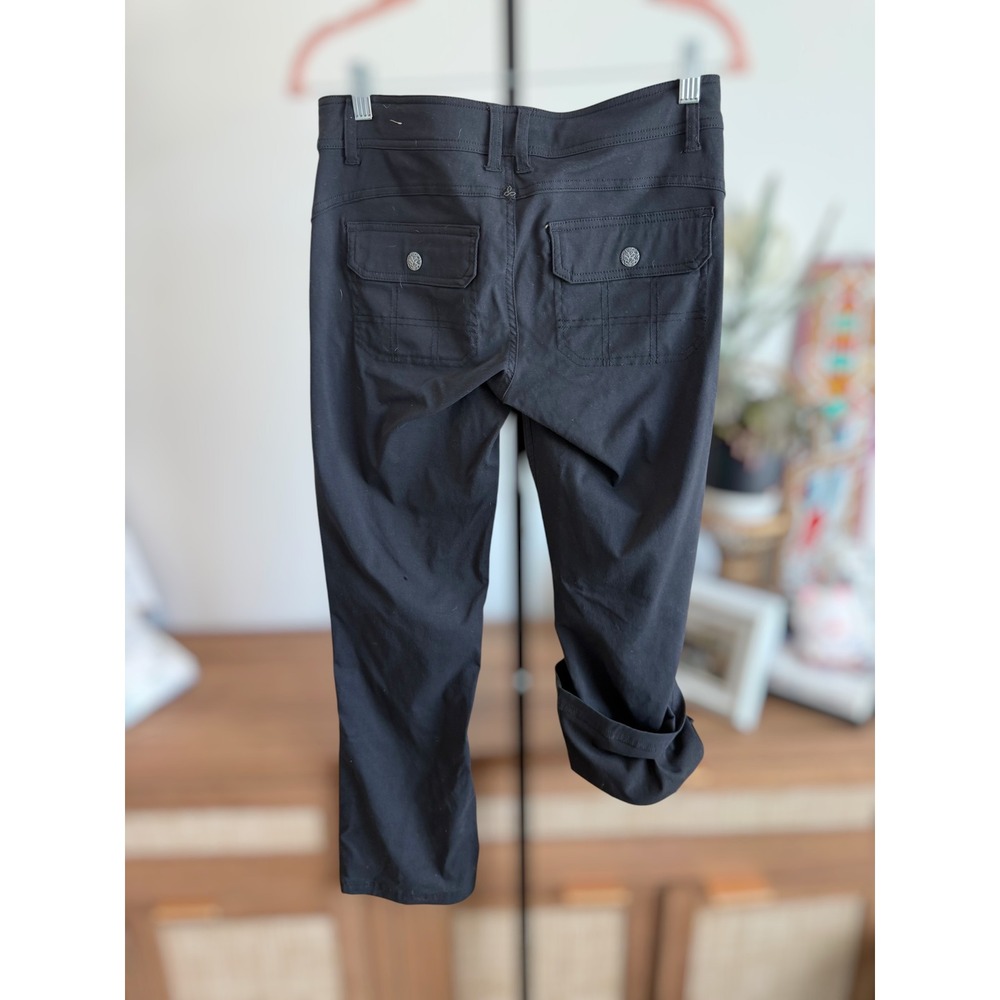 Prana Mid-Rise Flat Front Straight Leg Convertible Capri Pants Black Women's 4 - Picture 8 of 13